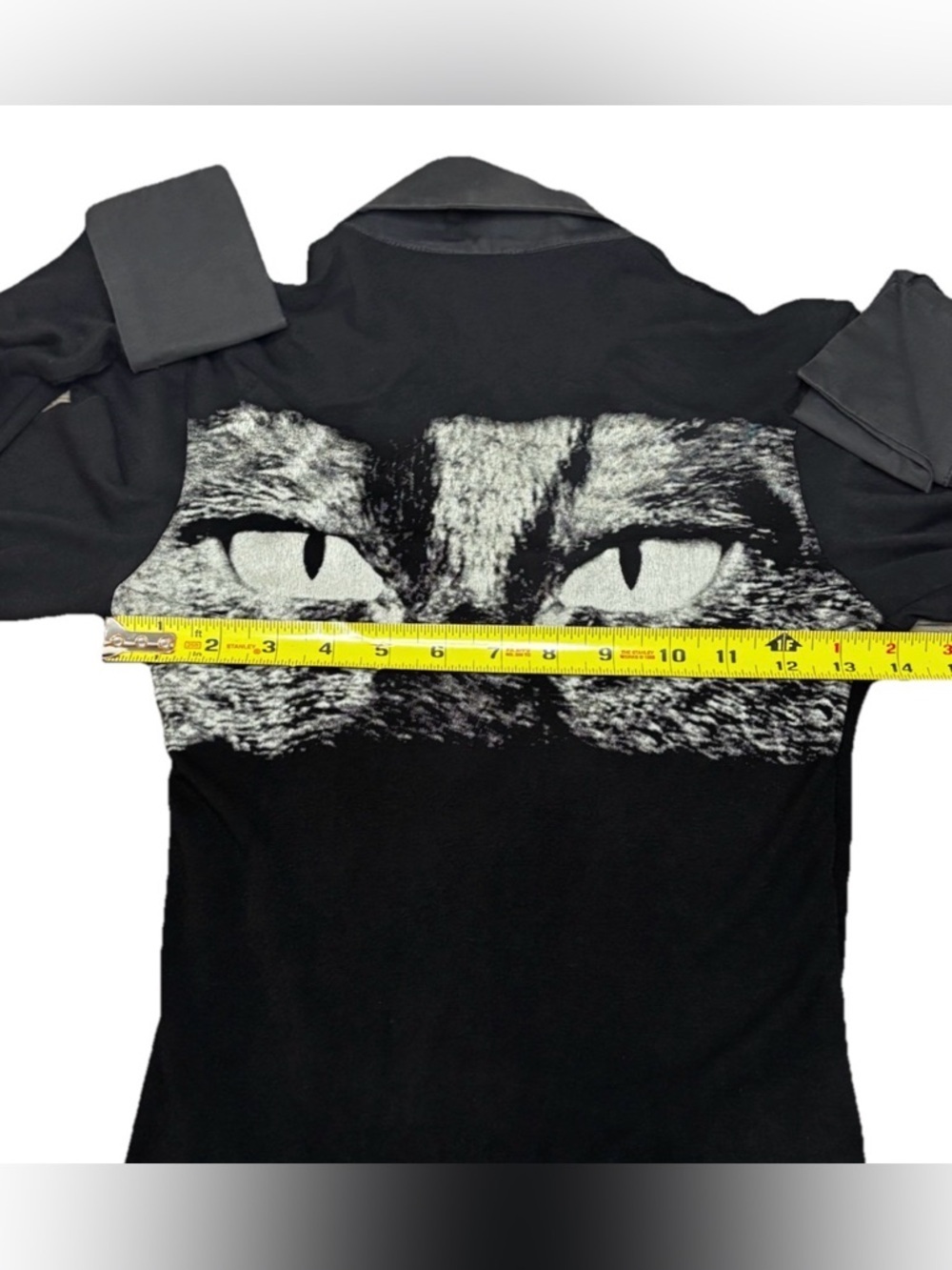 Isabel De Pedro MR CAT Black Cat Eyes Graphic Stretch Top Size 4 Rare - Picture 3 of 6